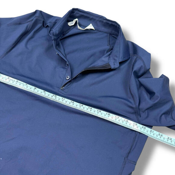 Lululemon Evolution Polo Shirt Navy Blue Size M Four-Way Stretch Athletic Golf - Picture 6 of 8